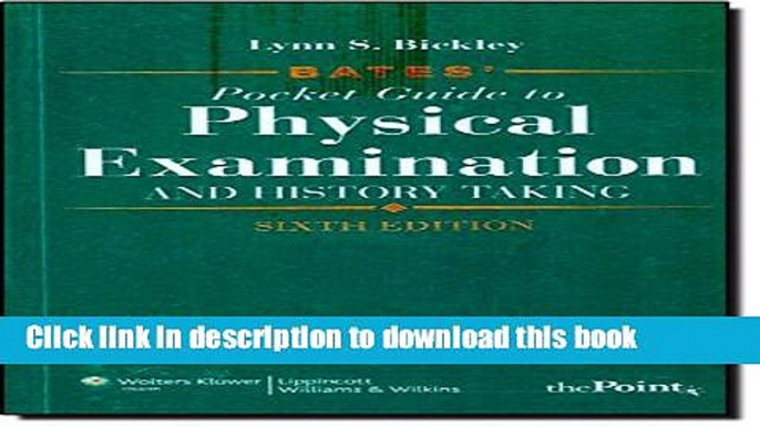 Download Bates  Pocket Guide to Physical Examination and History Taking  Ebook Online