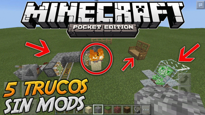 5 MEJORES TRUCOS SIN MODS PARA MINECRAFT PE 0.16.0 || TRUCOS MCPE 0.15.7