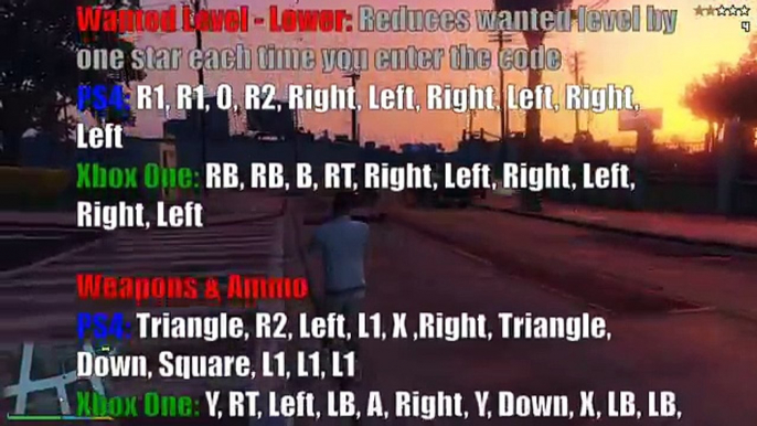 ---GTA 5- --ALL CHEAT CODES!-- - PS4 -u0026 Xbox One [Cheats] (Grand Theft Auto V- All Cheats)