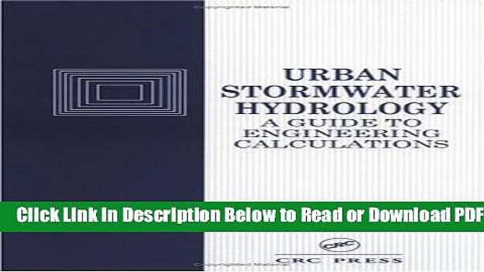 [Get] Urban Stormwater Hydrology: A Guide to Engineering Calculations Popular Online