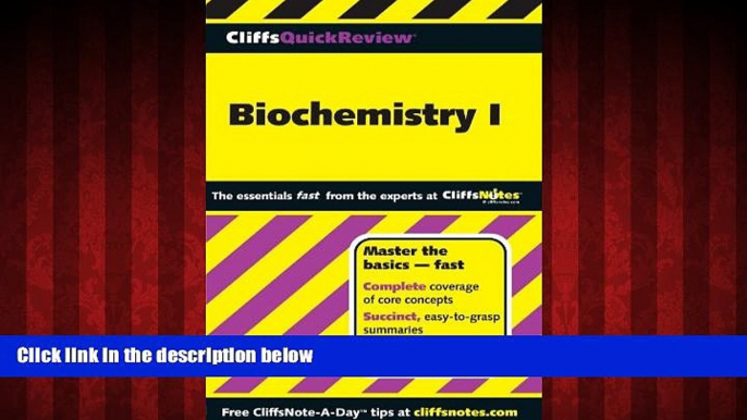 Online eBook CliffsQuickReview Biochemistry I (Cliffs Quick Review (Paperback))