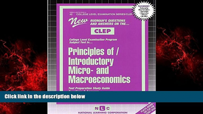 Enjoyed Read INTRODUCTORY MICRO- AND MACROECONOMICS (College Level Examination Series) (Passbooks)