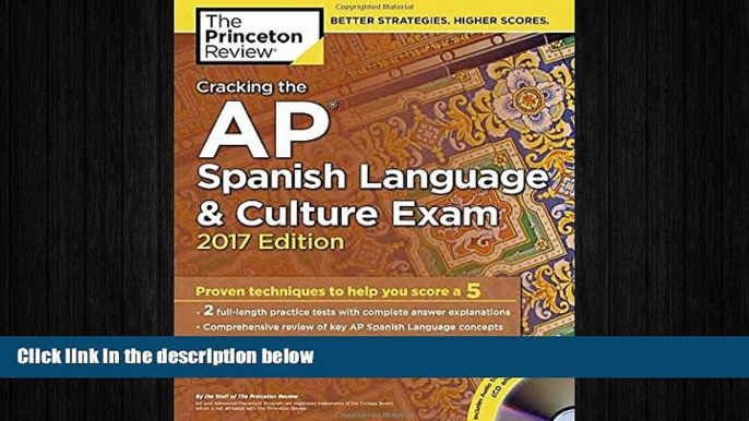 behold  Cracking the AP Spanish Language   Culture Exam with Audio CD, 2017 Edition (College Test