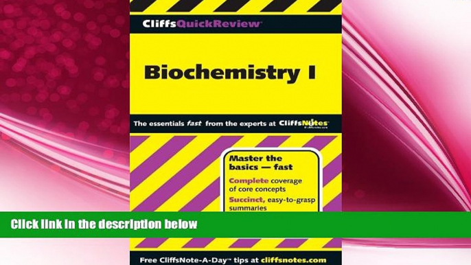 behold  CliffsQuickReview Biochemistry I (Cliffs Quick Review (Paperback))