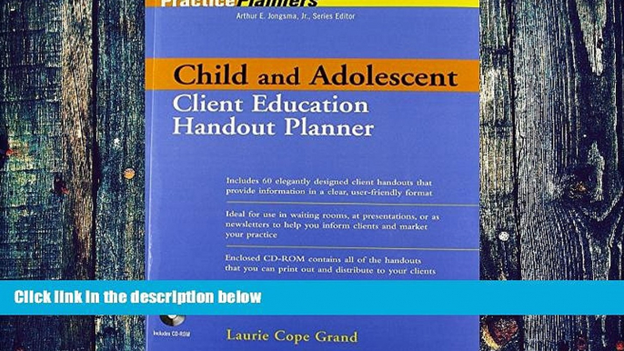 Big Deals  Child and Adolescent Client Education Handout Planner  Free Full Read Most Wanted