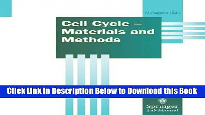 [Reads] Cell Cycle - Materials and Methods (Springer Lab Manuals) Free Ebook