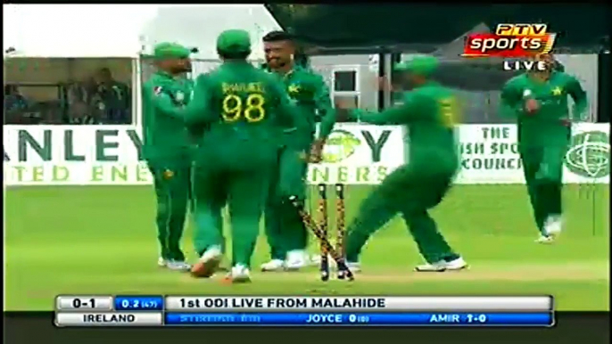 Muhammad Amir Clean Bowled Stirling In 1st ODI Vs Ireland 2016