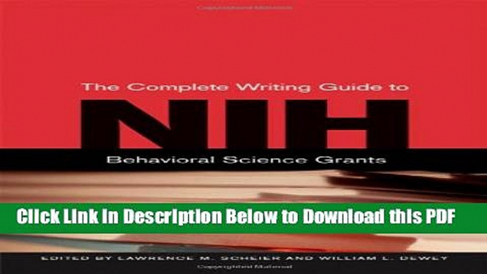 [PDF] The Complete Writing Guide to NIH Behavioral Science Grants Free Books