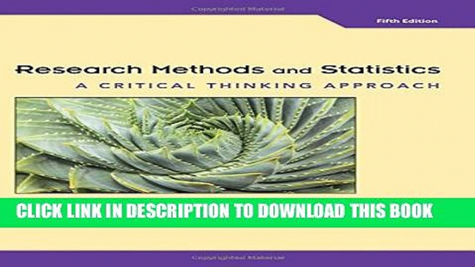 New Book Research Methods and Statistics: A Critical Thinking Approach