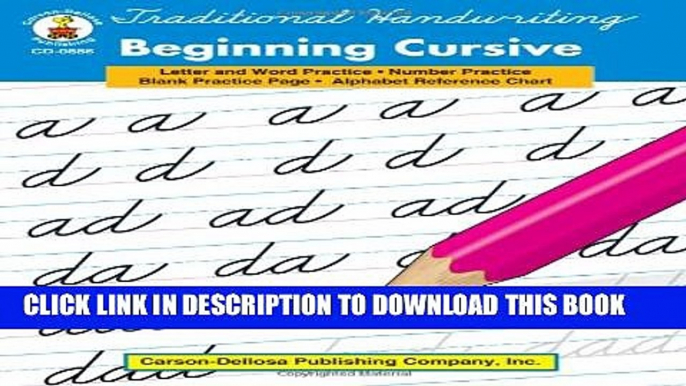 New Book Traditional Handwriting: Beginning Cursive, Grades 1 - 3