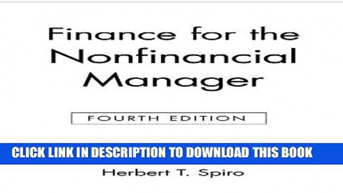 New Book Finance for the Nonfinancial Manager