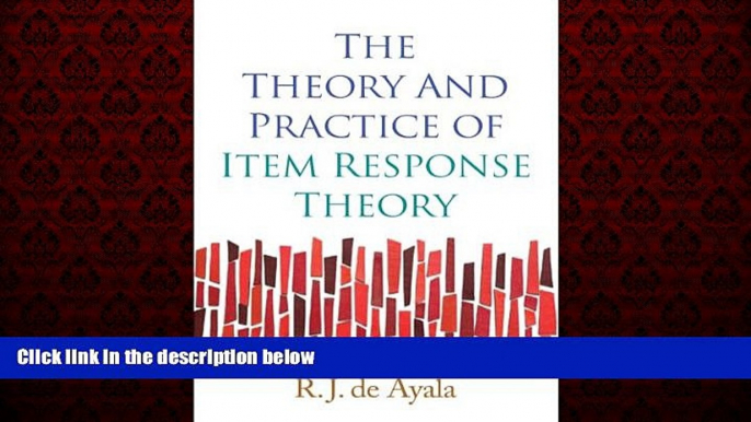 Enjoyed Read The Theory and Practice of Item Response Theory (Methodology in the Social Sciences)