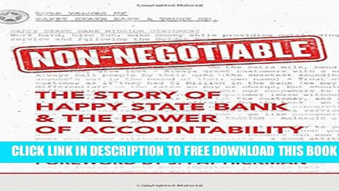 Collection Book Non-Negotiable: The Story of Happy State Bank   The Power of Accountability