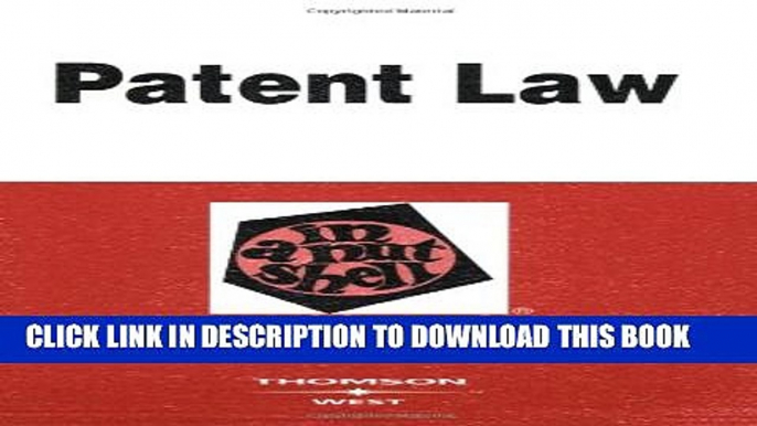 [PDF] Patent Law in a Nutshell (In a Nutshell (West Publishing)) Full Online