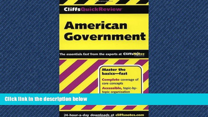 For you CliffsQuickReview American Government (Cliffs Quick Review (Paperback))