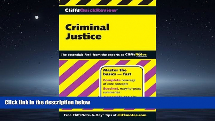 Popular Book CliffsQuickReview Criminal Justice (Cliffs Quick Review (Paperback))