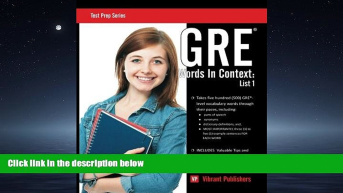 Enjoyed Read GRE Words In Context: List 1 (Test Prep Series) (Volume 1)