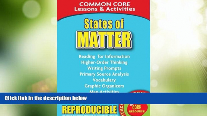 Big Deals  States of Matter: Common Core Lessons   Activities  Best Seller Books Most Wanted