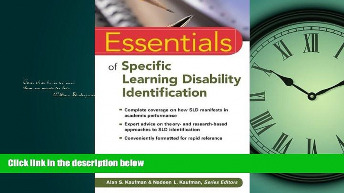 For you Essentials of Specific Learning Disability Identification