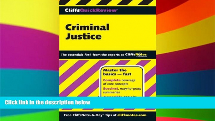 Big Deals  CliffsQuickReview Criminal Justice (Cliffs Quick Review (Paperback))  Best Seller Books