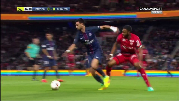 Lang (Dijon) own goal for PSG (1-0)