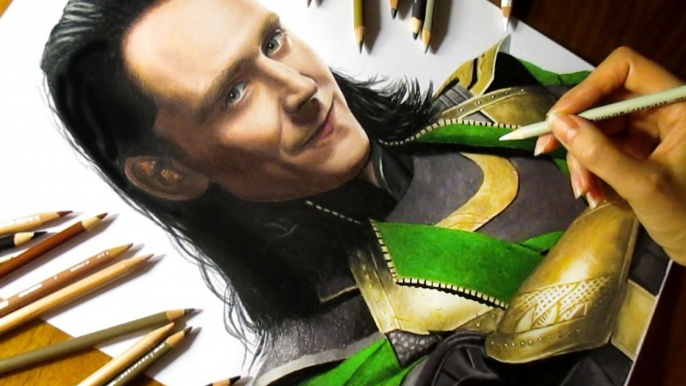 Speed Drawing of Loki How to Draw Time Lapse Art Video Colored Pencil Illustration Artwork Draw Realism