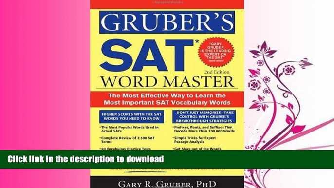 READ  Gruber s SAT Word Master: The Most Effective Way to Learn the Most Important SAT Vocabulary