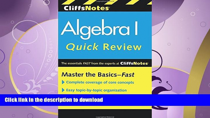 FAVORITE BOOK  CliffsNotes Algebra I Quick Review, 2nd Edition (Cliffs Quick Review (Paperback))