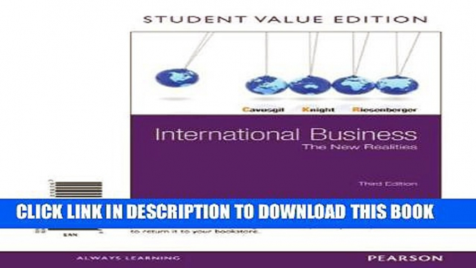 [PDF] International Business: The New Realities, Student Value Edition (3rd Edition) Full Online