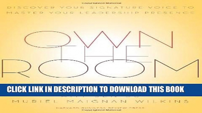 [PDF] Own the Room: Discover Your Signature Voice to Master Your Leadership Presence Full Online