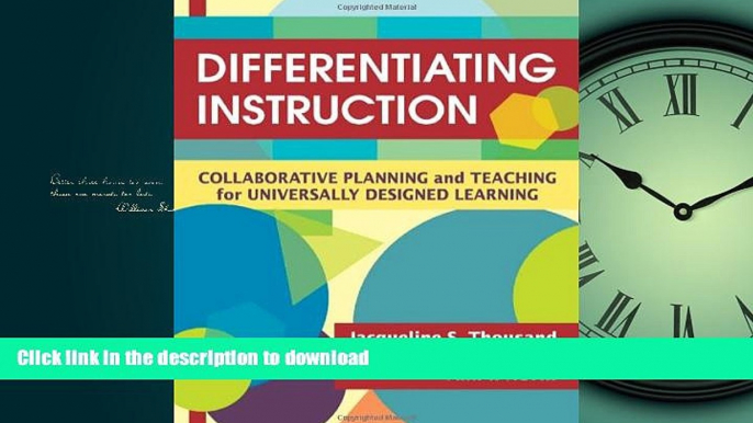 FAVORIT BOOK Differentiating Instruction: Collaborative Planning and Teaching for Universally