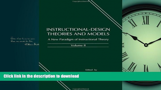 READ THE NEW BOOK Instructional-design Theories and Models: A New Paradigm of Instructional