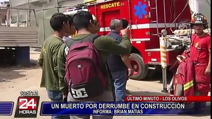 Un muerto y cinco heridos deja derrumbe en obra de construcción en Los Olivos