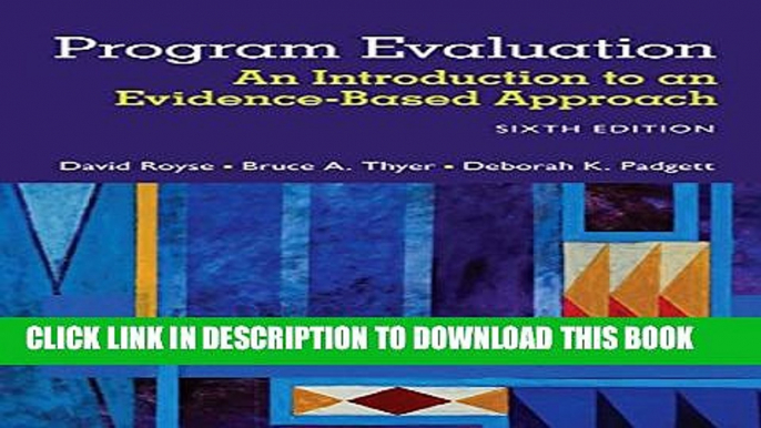 Collection Book Program Evaluation: An Introduction to an Evidence-Based Approach