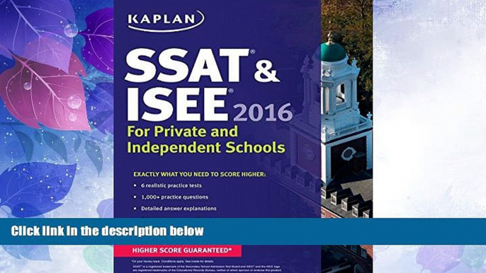 Must Have PDF  Kaplan SSAT   ISEE 2016: For Private and Independent School Admissions (Kaplan Test