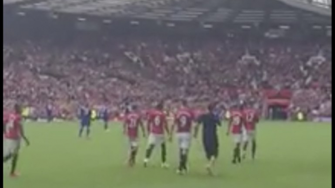 Zlatan Ibrahimovic confronted by lookalike pitch invader at Old Trafford Manchester United-Leicester