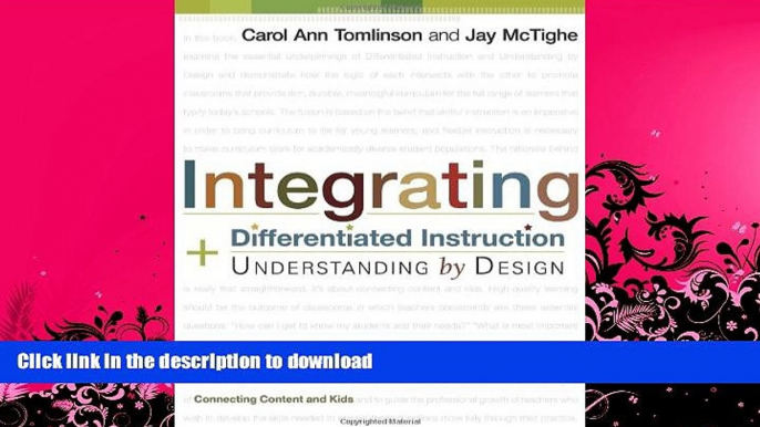 EBOOK ONLINE  Integrating Differentiated Instruction   Understanding by Design: Connecting