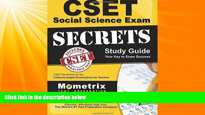 Big Deals  CSET Social Science Exam Secrets Study Guide: CSET Test Review for the California