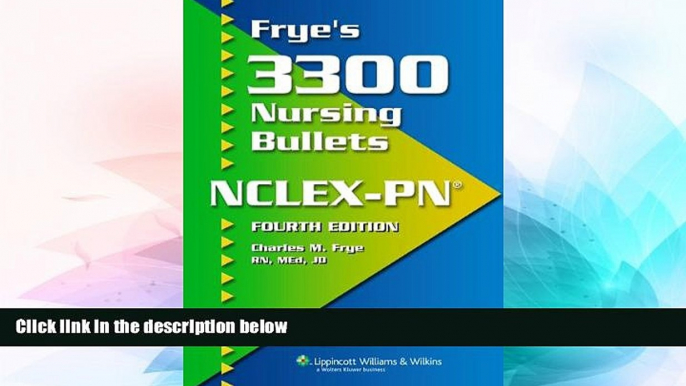 Big Deals  Frye s 3300 Nursing Bullets for NCLEX-PNÂ®  Best Seller Books Best Seller