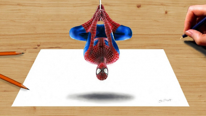 Speed Drawing of the Amazing Spider-Man 2 3D How to Draw Time Lapse Art Video Colored Pencil Illustration Artwork