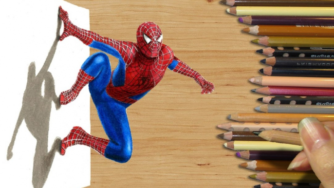 Speed 3D Drawing of Spider-Man How to Draw Time Lapse Art Video Colored Pencil Illustration Artwork Draw Realism