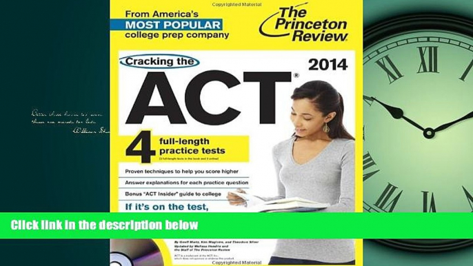 READ book  Cracking the ACT with 4 Practice Tests   DVD, 2014 Edition (College Test Preparation)