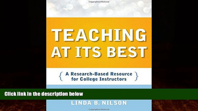 Big Deals  Teaching at Its Best: A Research-Based Resource for College Instructors  Free Full Read