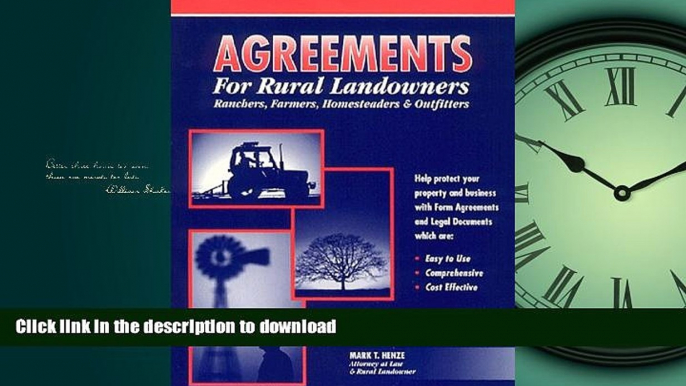 FAVORIT BOOK Agreements for Rural Landowners, Ranchers, Farmers, Homesteaders   Outfitters FREE