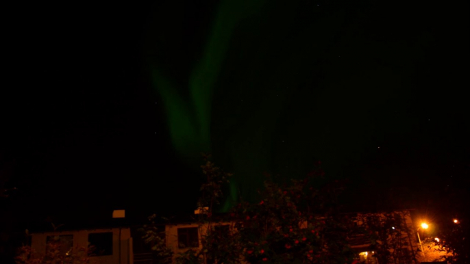 Aurore boréale au dessus de Reykjavik