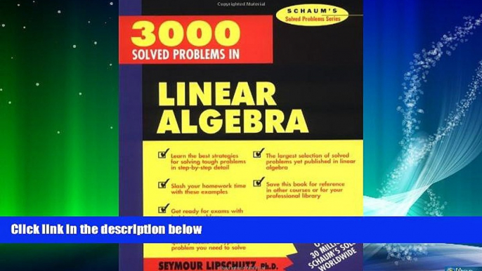 Big Deals  3,000 Solved Problems in Linear Algebra  Free Full Read Best Seller