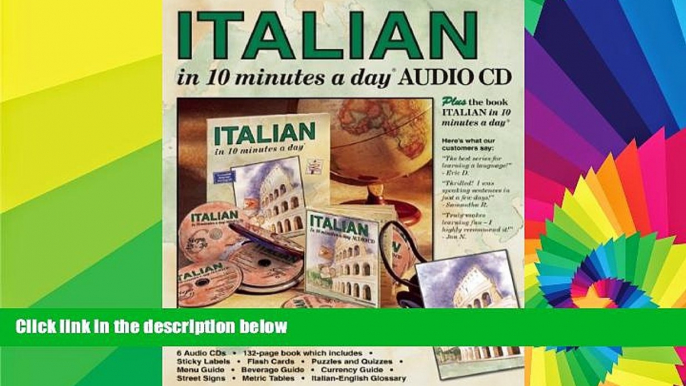 Big Deals  ITALIAN in 10 minutes a dayÂ® AUDIO CD.  Best Seller Books Most Wanted