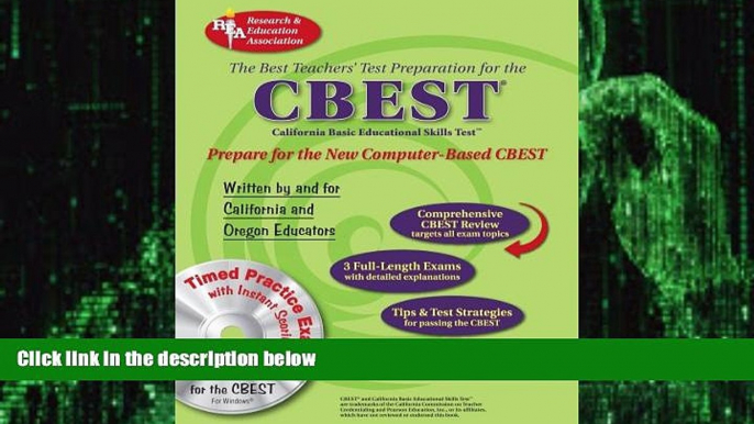 Big Deals  CBEST w/ CD-ROM (REA) - The Best Test Prep for the CBEST (CBEST Teacher Certification