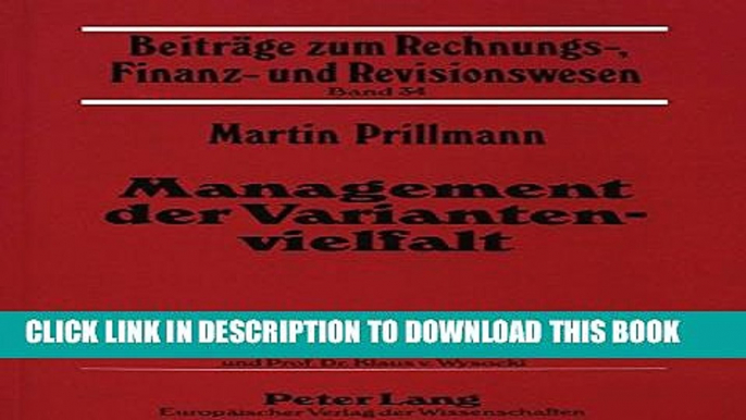 [PDF] Management der Variantenvielfalt: Ein Beitrag zur handlungsorientierten