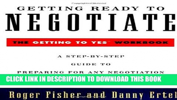 Collection Book Getting Ready to Negotiate: The Getting to Yes Workbook (Penguin Business)